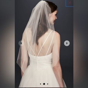 David’s bridal one tier blusher veil new ivory